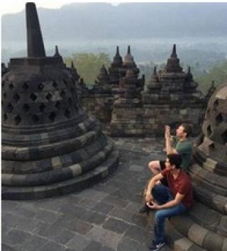 Facebook’s CEO, Mark Zuckerberg admired the Sun rise over Magnificent Borobudur Temple